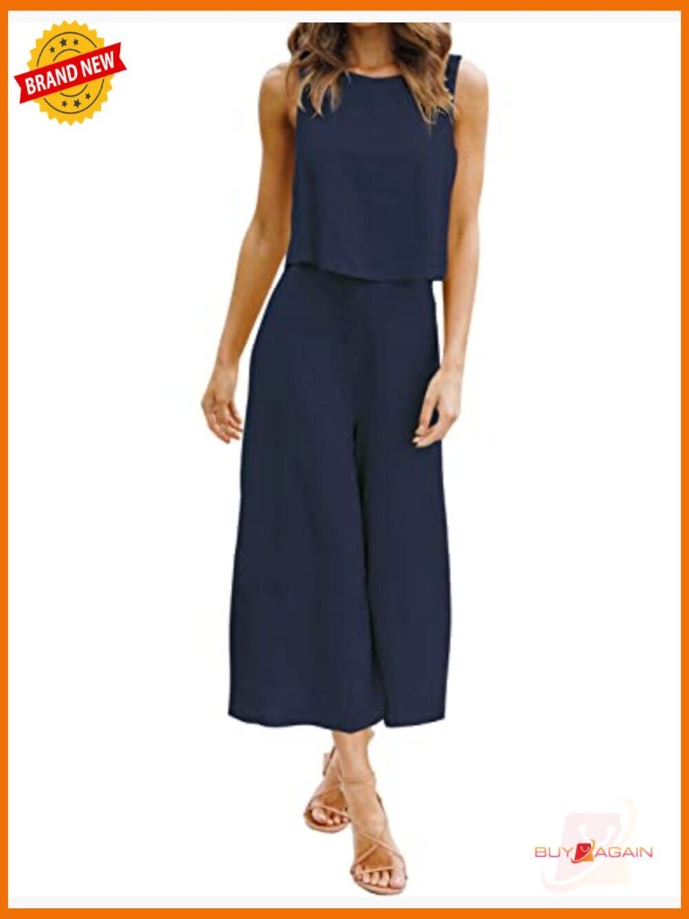 2 Piece Crop Top and Wide Leg Pants Set Jumpsuit Summer Outfit - Picture 2 of 6